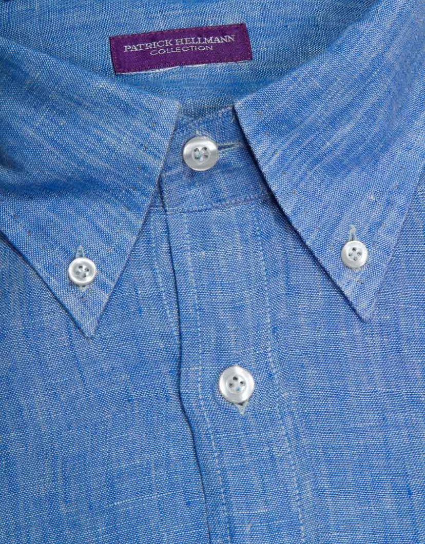 Patrick-Hellmann-Collection-100-Linen-Blue-Shirt-image Patrick Hellmann Collection 100% Linen Blue Shirt image